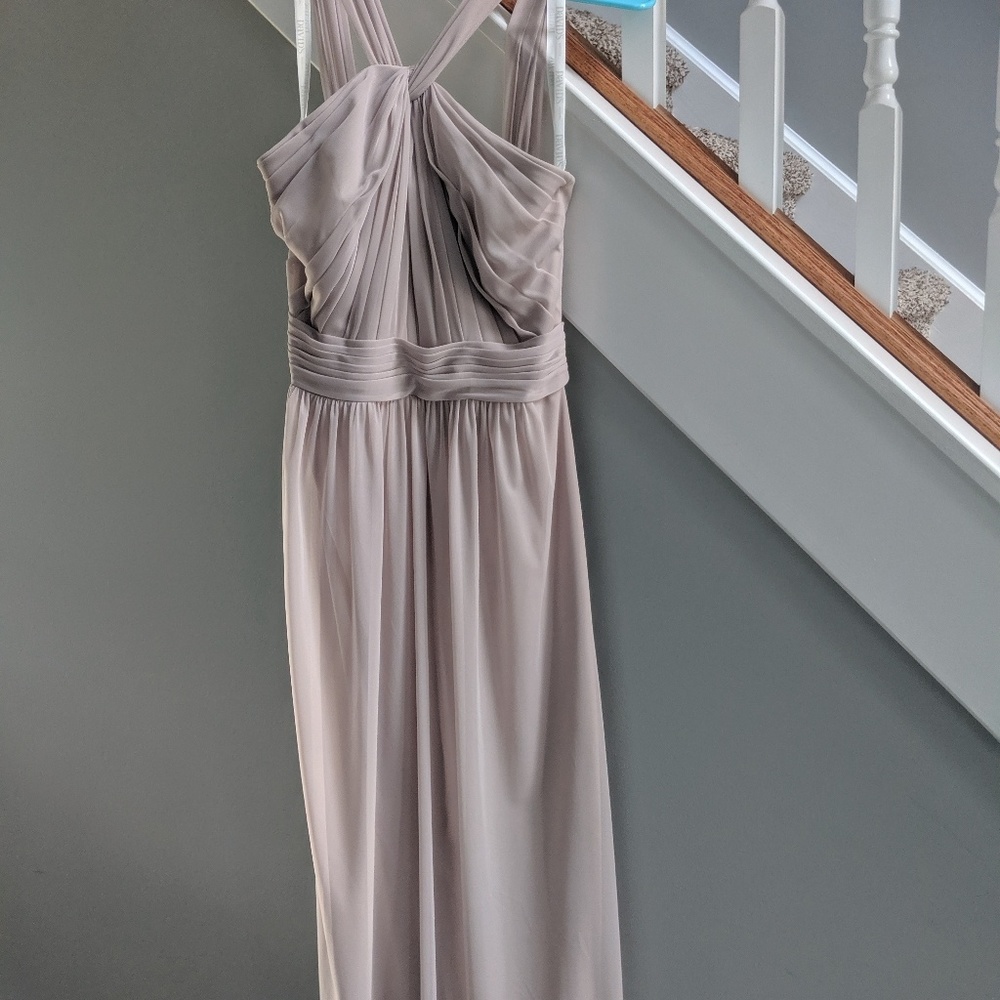 David's bridal biscotti bridesmaid dress